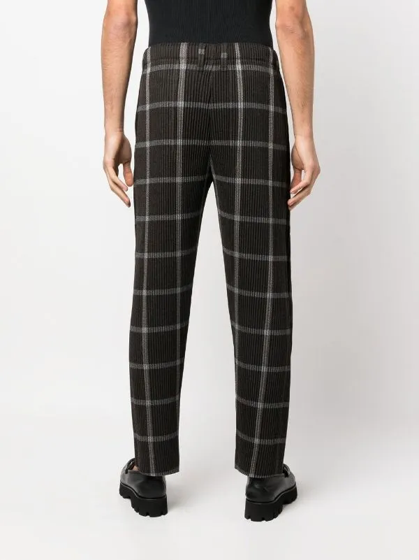 Tweed Pleats Pants - Black Check
