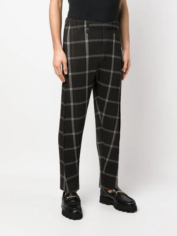 Tweed Pleats Pants - Black Check