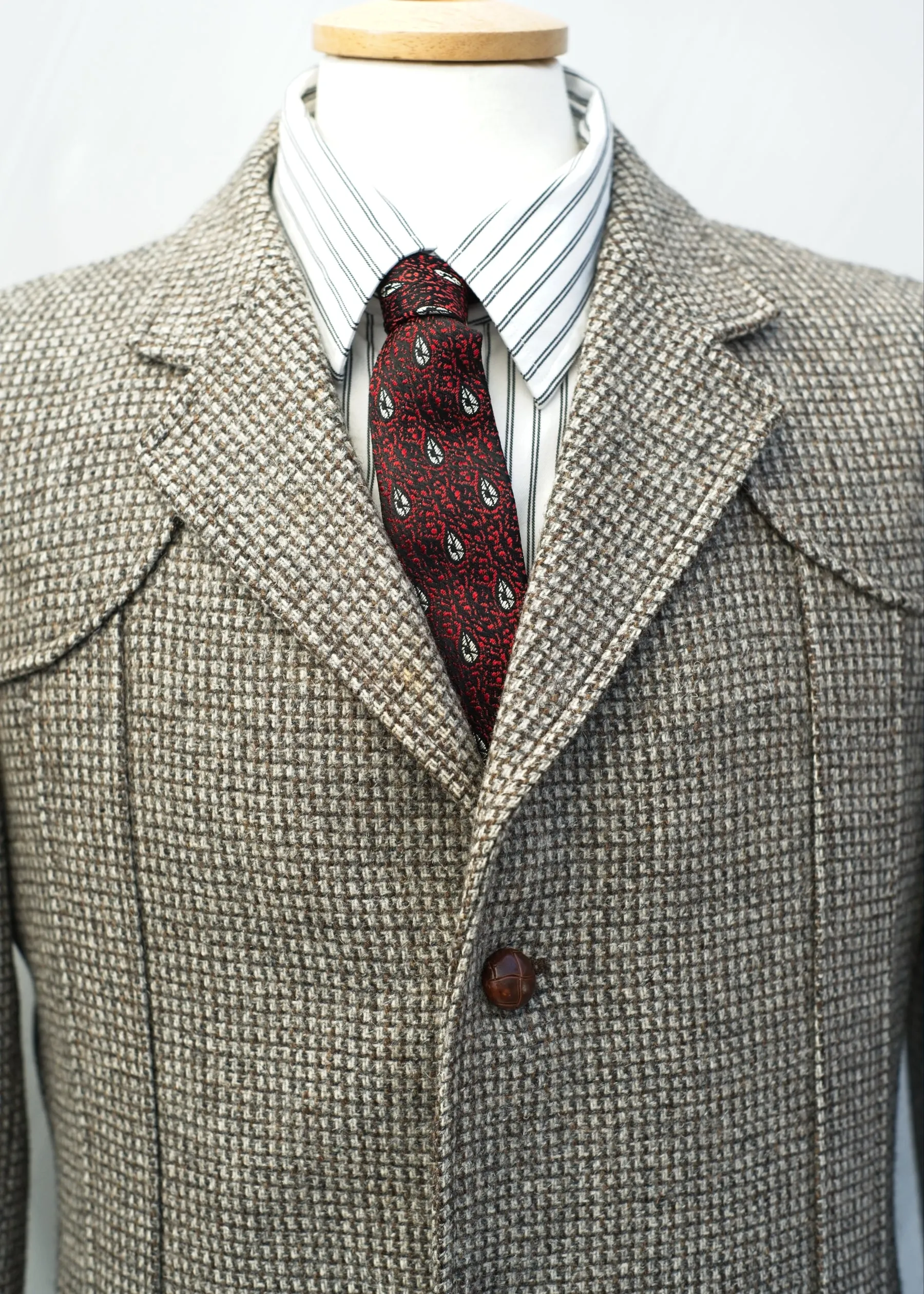 Vintage 70s Tweed Half Norfolk Sports Jacket • St Michael