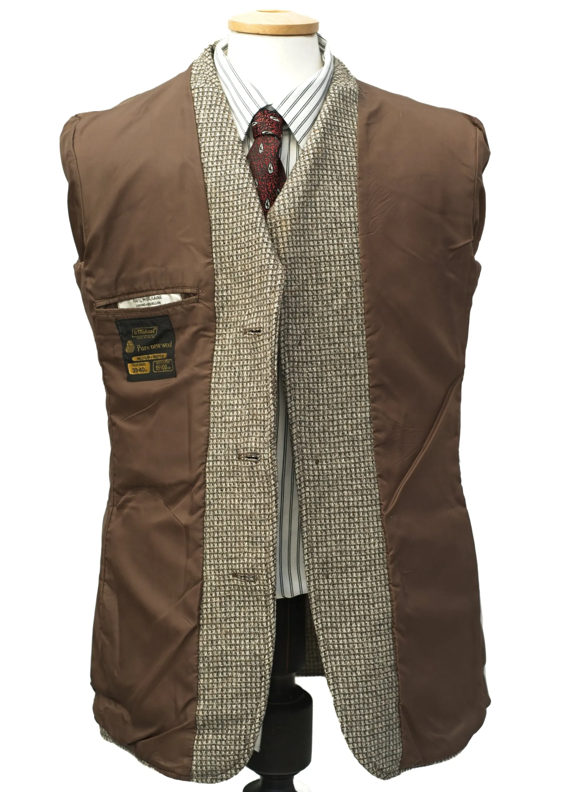 Vintage 70s Tweed Half Norfolk Sports Jacket • St Michael