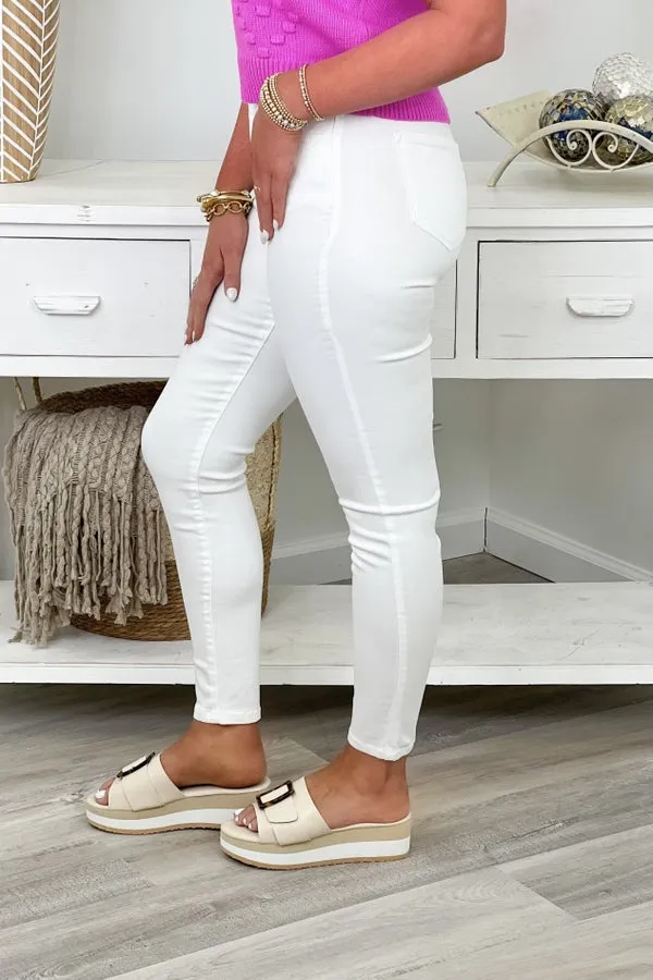 White Mid Rise Crop Skinny *Final Sale*