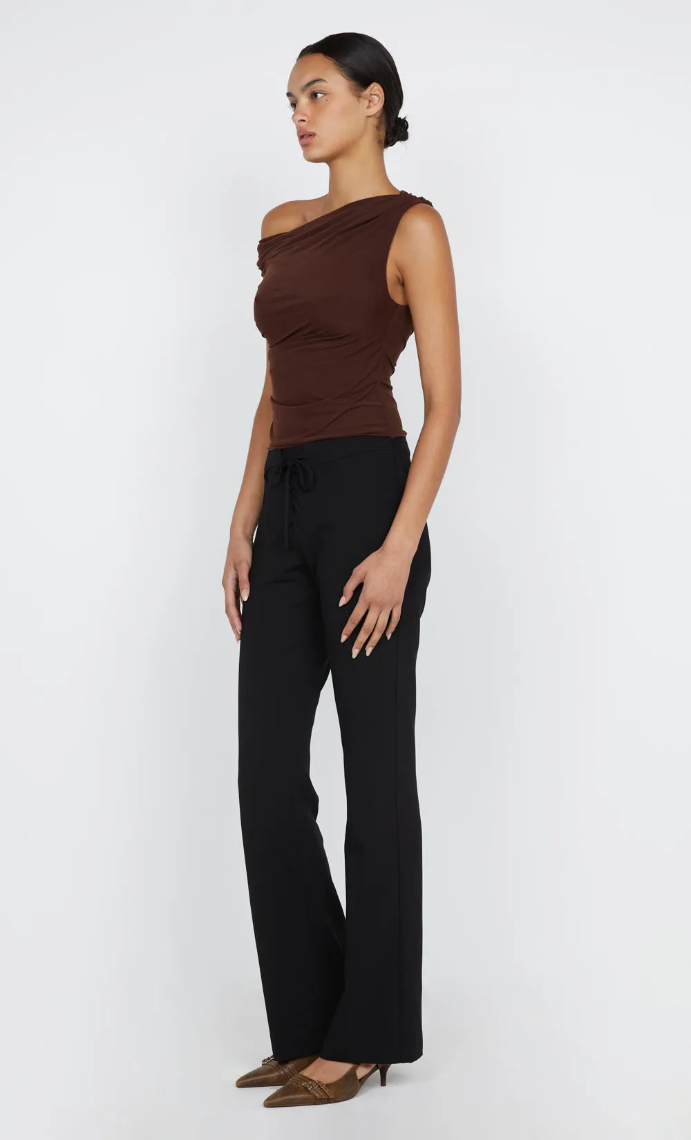 WILDER LACE UP PANT - BLACK