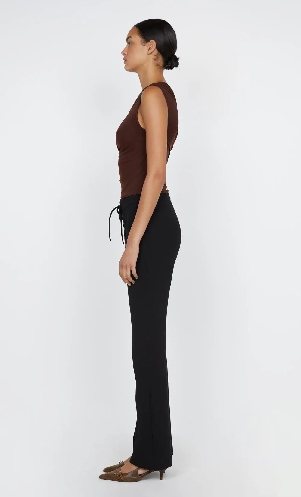 WILDER LACE UP PANT - BLACK