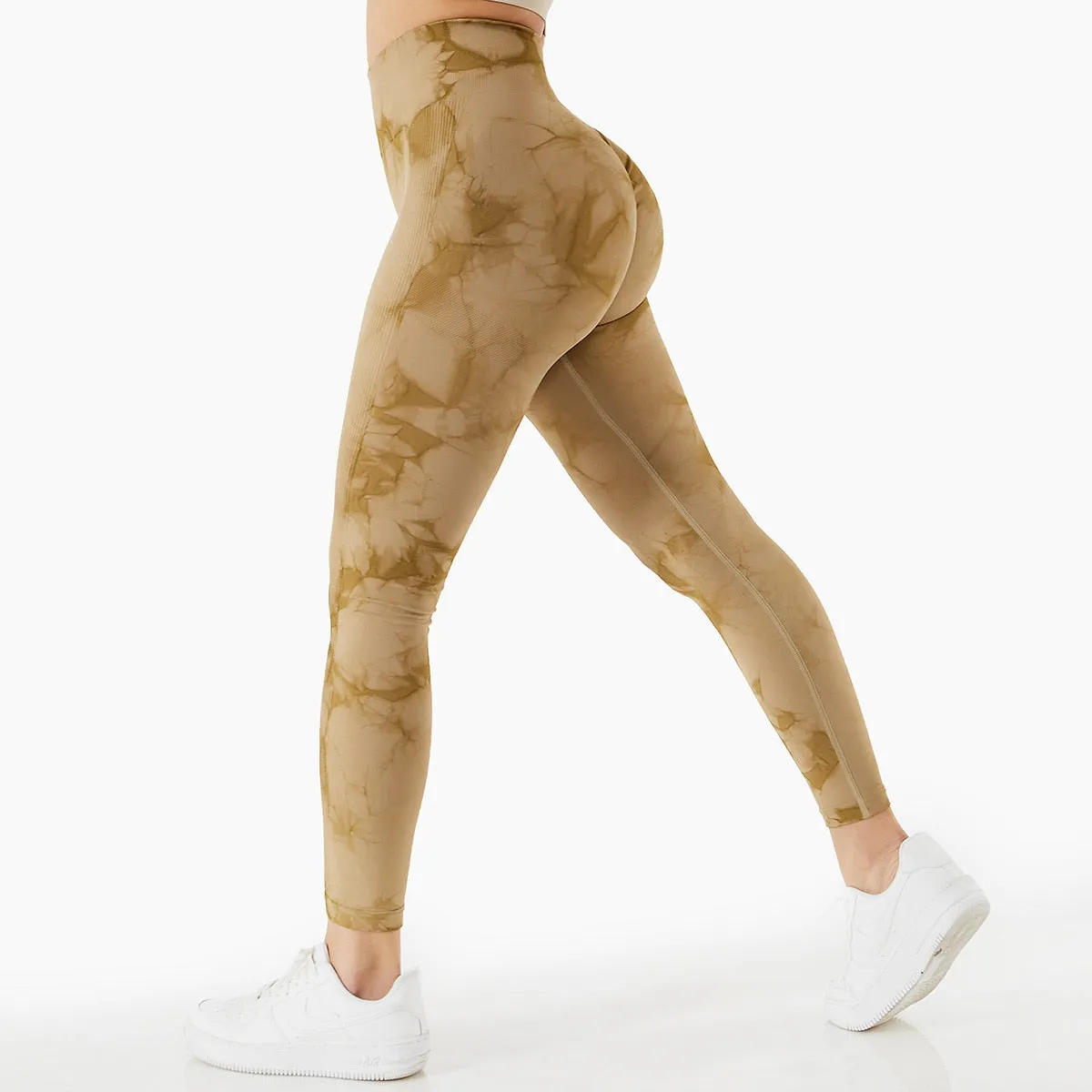 Wjczt Tie Dye Leggings Sport Women Fitness Seamless Leggings for Women Slim Casual Printed Leggings Workout High Waist Pants