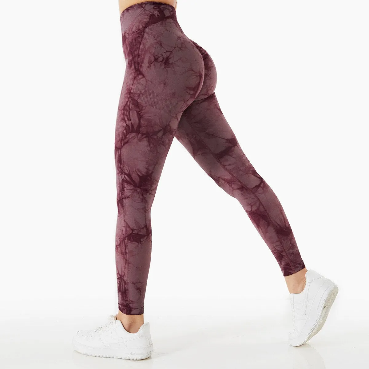 Wjczt Tie Dye Leggings Sport Women Fitness Seamless Leggings for Women Slim Casual Printed Leggings Workout High Waist Pants