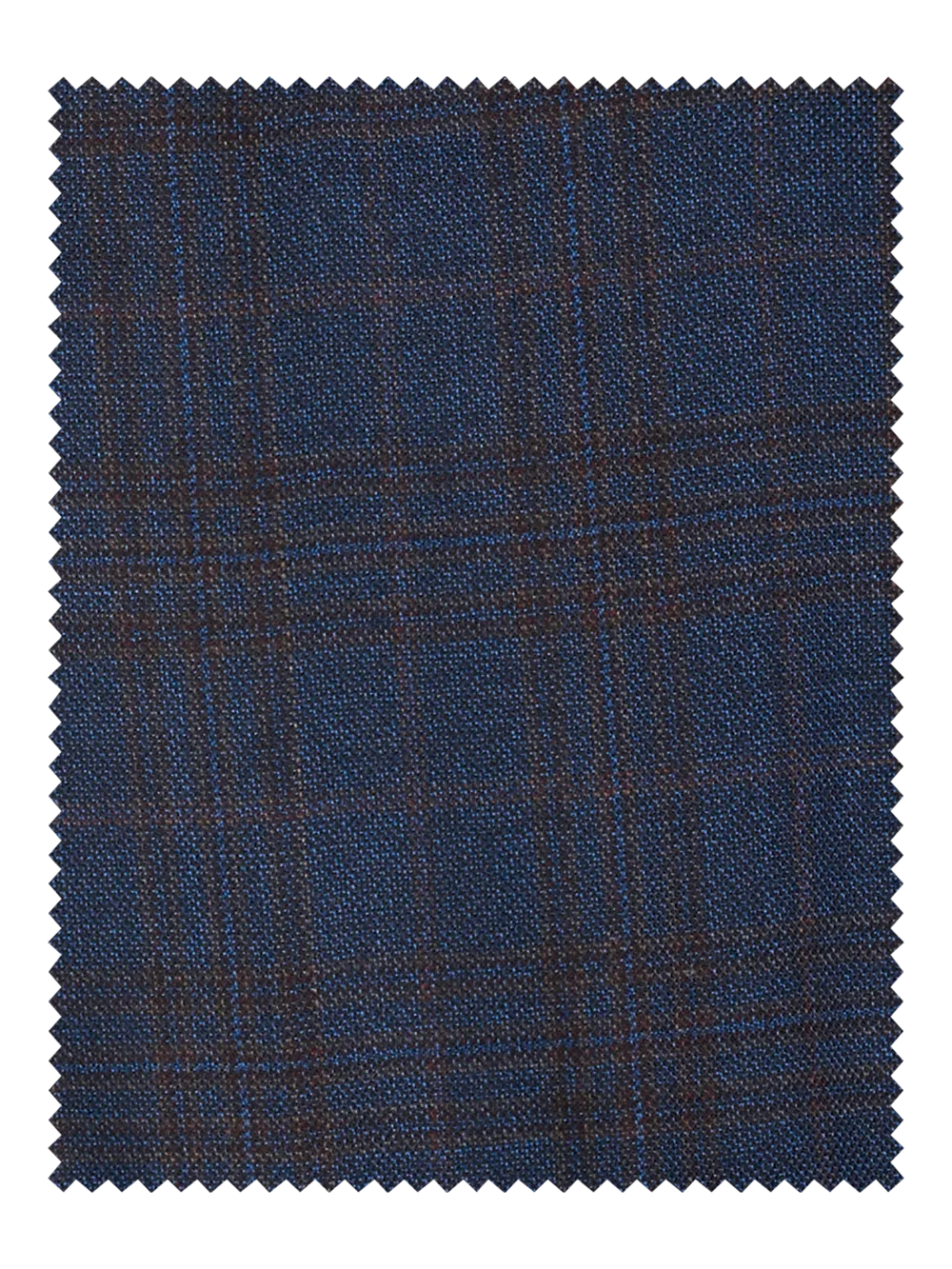 Wool Plaid Single Pleated Suit Pants - Blue/brown