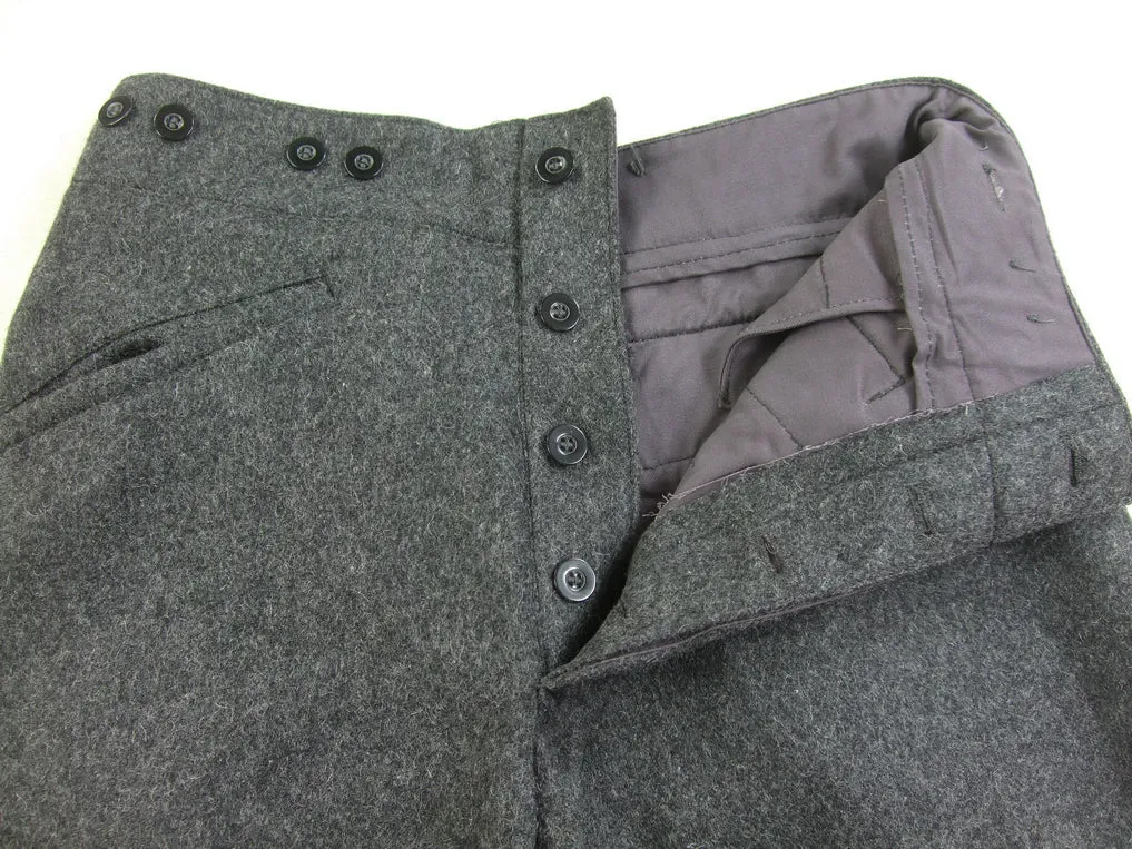 WWII Finnish M36 Dark Stone Grey Wool Field Trousers Pants